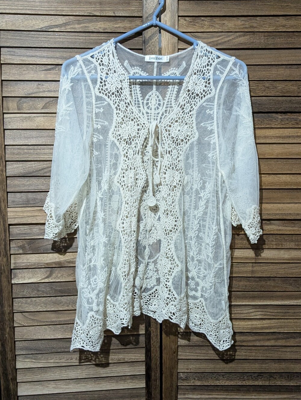 ✨ RoomMates Boho Lace Peacock Crochet Kimono Cardigan - Small ✨